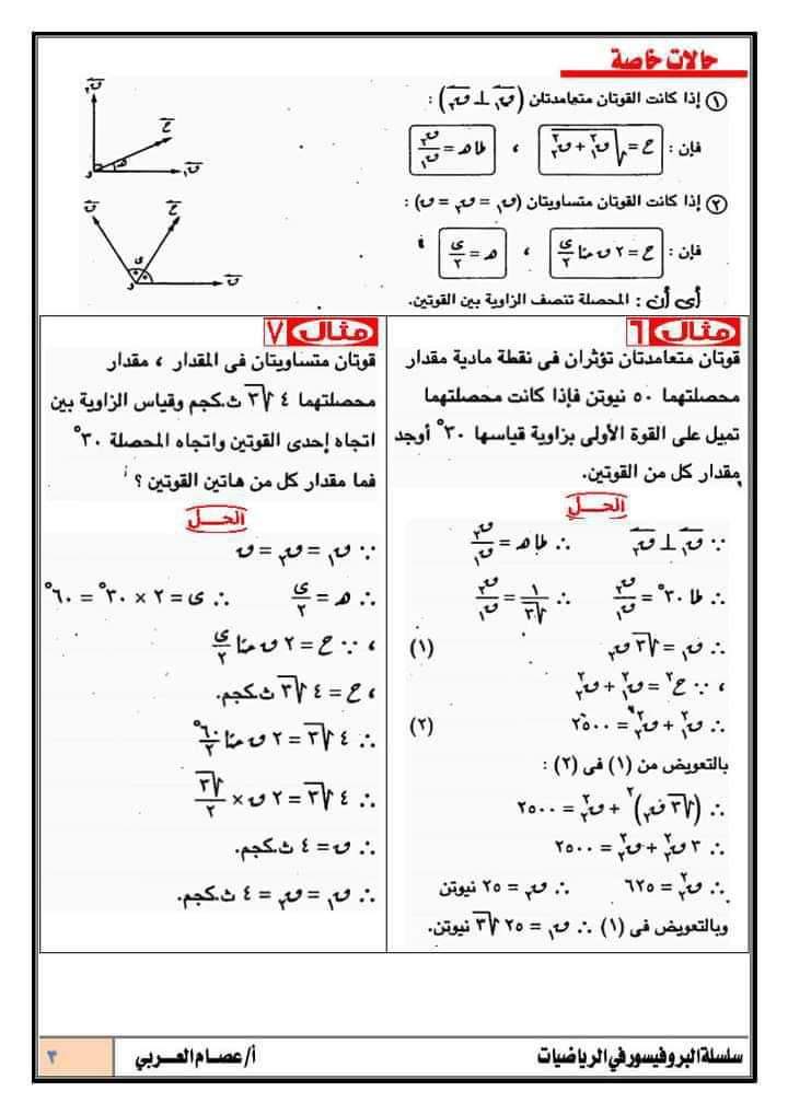 مراجعة استاتيكا للصف الثاني الثانوي 2022 - 2021