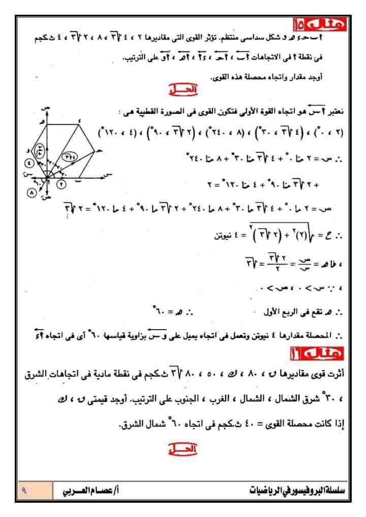 مراجعة استاتيكا للصف الثاني الثانوي 2022 - 2021