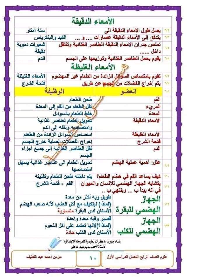 شرح مادة العلوم للصف الرابع الإبتدائي ٢٠٢٢ - ٢٠٢٢