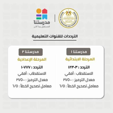 الترددات الجديدة لقنوات مدرستنا ٢٠٢٢ - تردد قناة مدرستنا