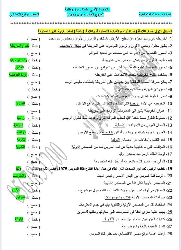 بوكليت مراجعة دراسات رابعة ابتدائي - الدراسات