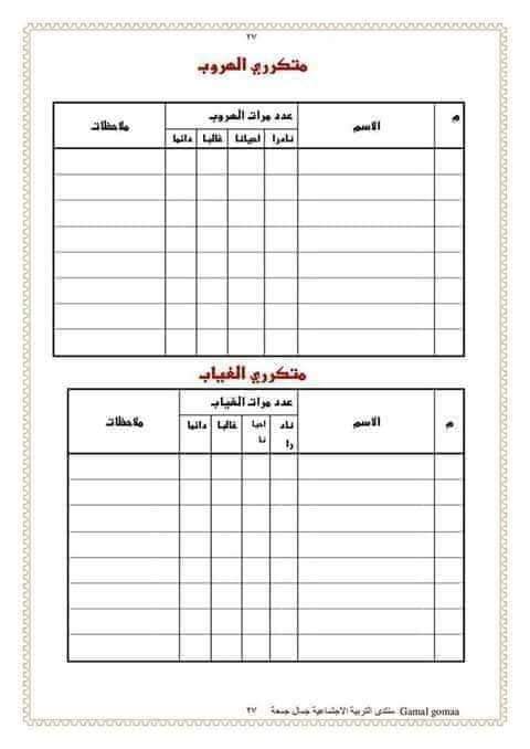 تحميل سجل ريادة الفصل ٢٠٢١ - ٢٠٢٢ - الريادة