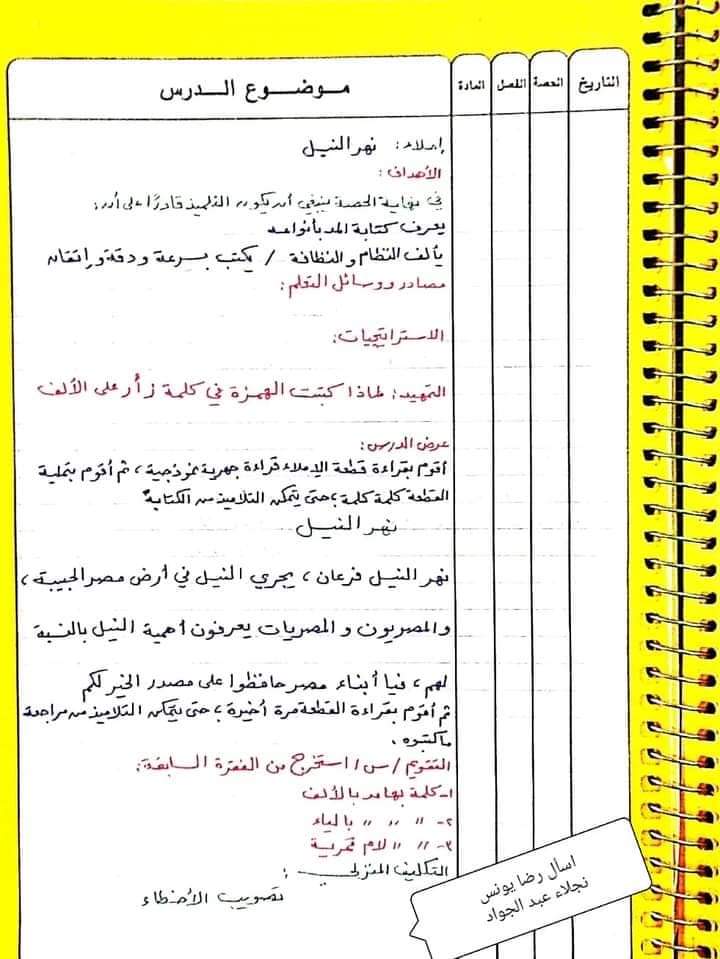 تحضير لغة عربية الصف الخامس الابتدائي - الترم الاول