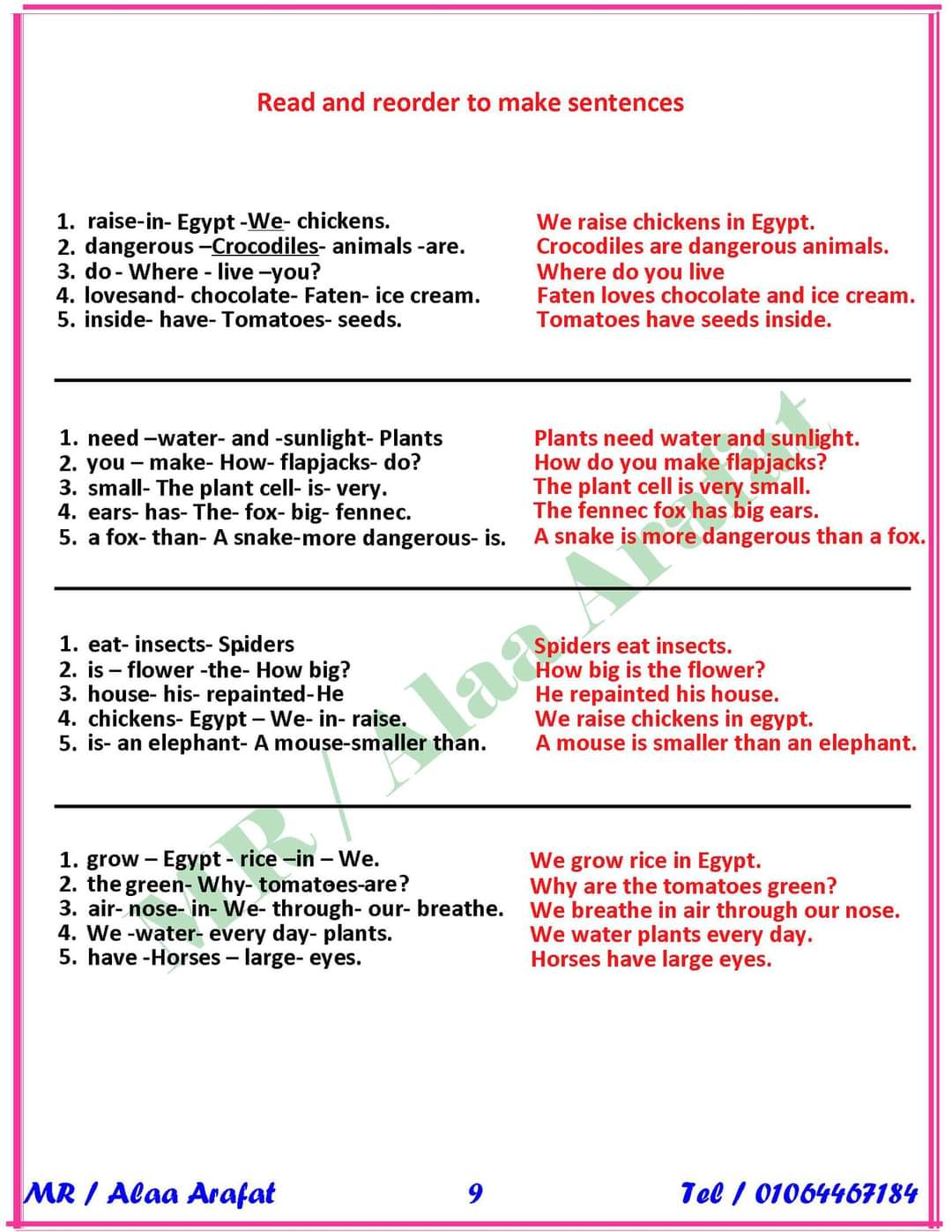 مراجعة ليلة الامتحان إنجليزي رابعة ابتدائي - اخبار رابعة ابتدائي