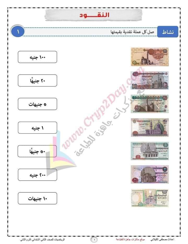 مذكرة تدريبات الرياضيات تانية ابتدائي الترم الثاني - مذكرة رياضيات تانية ابتدائي