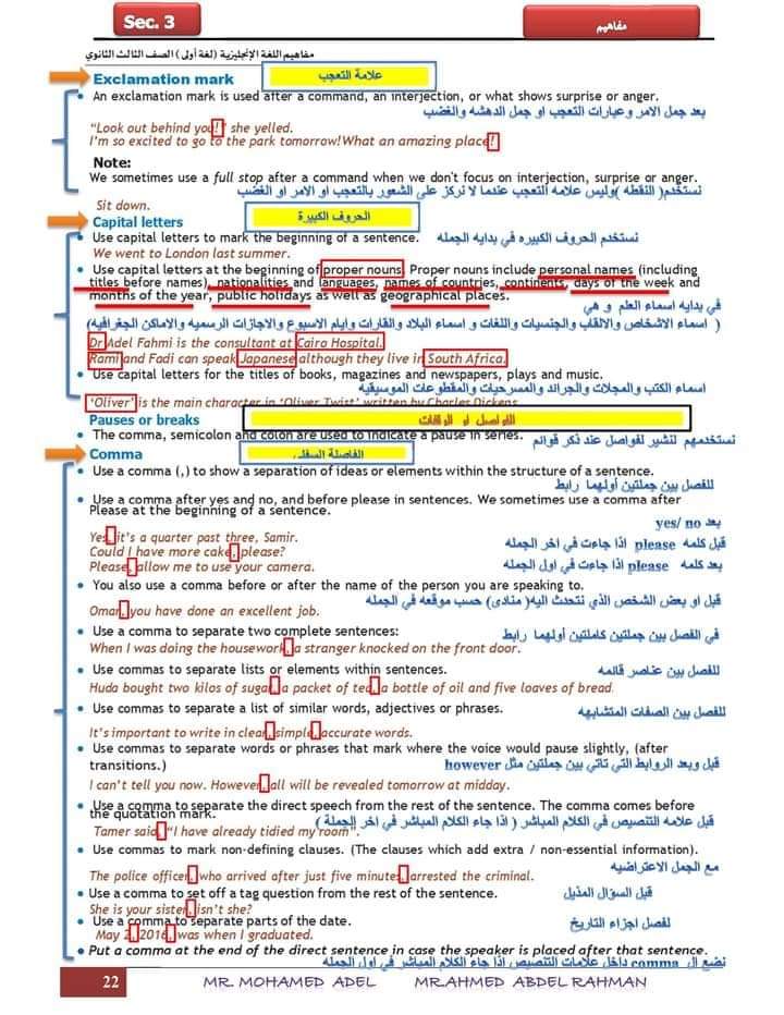 تحميل مفاهيم اللغة الانجليزية مترجمة للصف الثالث الثانوي