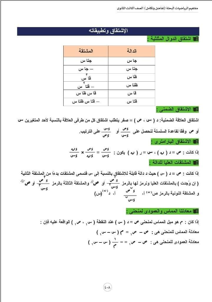 تحميل مفاهيم التفاضل والتكامل باللغة العربية شعبة علمي رياضة