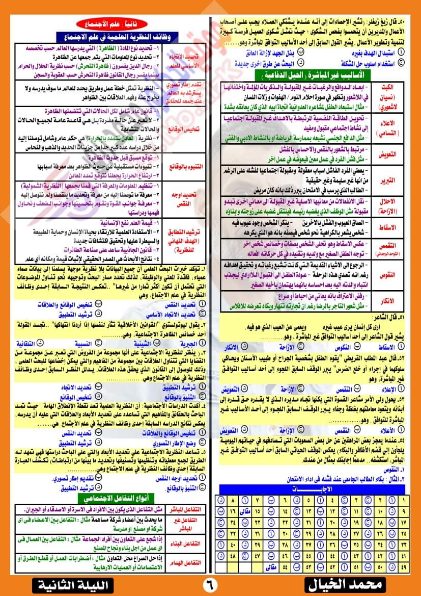 تحميل توقعات امتحان علم النفس للصف الثالث الثانوي