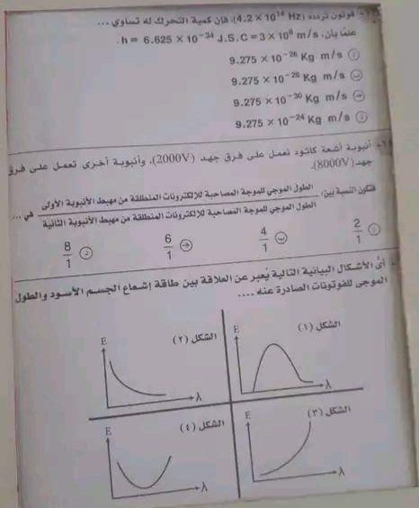 تحميل امتحان الفيزياء للصف الثالث الثانوي الدور الاول 2023 بالاجابات