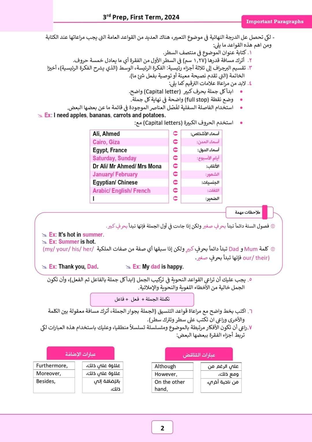 براجراف اللغة الإنجليزية المتوقع للصف الثالث الاعدادي الترم الاول 2024