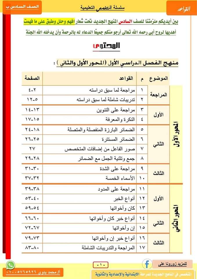 ملزمة المتخصص نحو الصف السادس الابتدائي المنهج الجديد 2024