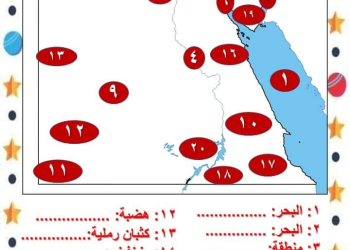 خريطة امتحان اكتوبر دراسات اجتماعية خامسة ابتدائي مع نسخة مجابة