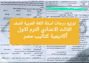 توزيع درجات اسئلة امتحان اللغة العربية للشهادة الاعدادية ٢٠٢٤