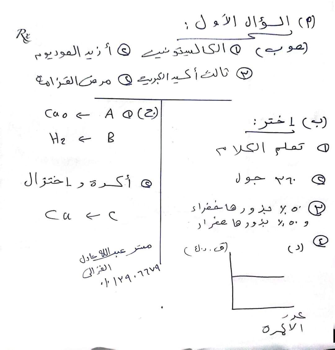 إجابة امتحان العلوم محافظة البحيرة تالتة اعدادي الترم الثاني ٢٠٢٤