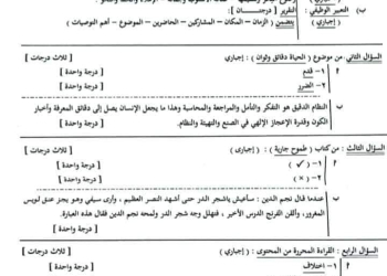 نموذج الاجابه الرسمي لامتحان اللغة العربية محافظة الشرقية تالتة اعدادي الترم الثاني ٢٠٢٤