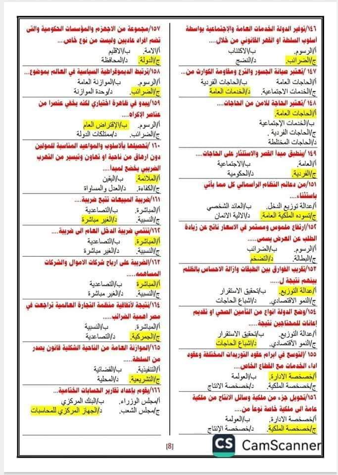 أهم أسئلة مراجعة الاقتصاد ليلة الامتحان للثانوية العامة بالإجابات