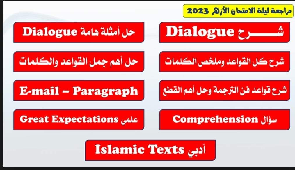 تحميل مذكرات مراجعة نهائية في اللغة الإنجليزية للصف الثالث الثانوي الازهري - تحميل مراجعات الثانوية الأزهرية