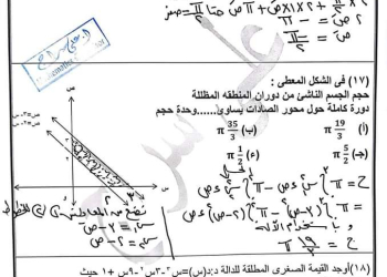 18 مسألة متوقعة لن يخرج عنها امتحان التفاضل والتكامل لطلاب الثانوية العامة 2024 بالاجابات