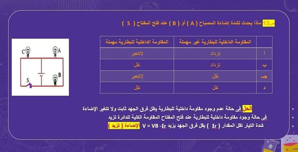 أهم توقعات أسئلة امتحان الفيزياء للثانوية العامة بالإجابات من جريدة اليوم السابع لن يخرج عنها الامتحان