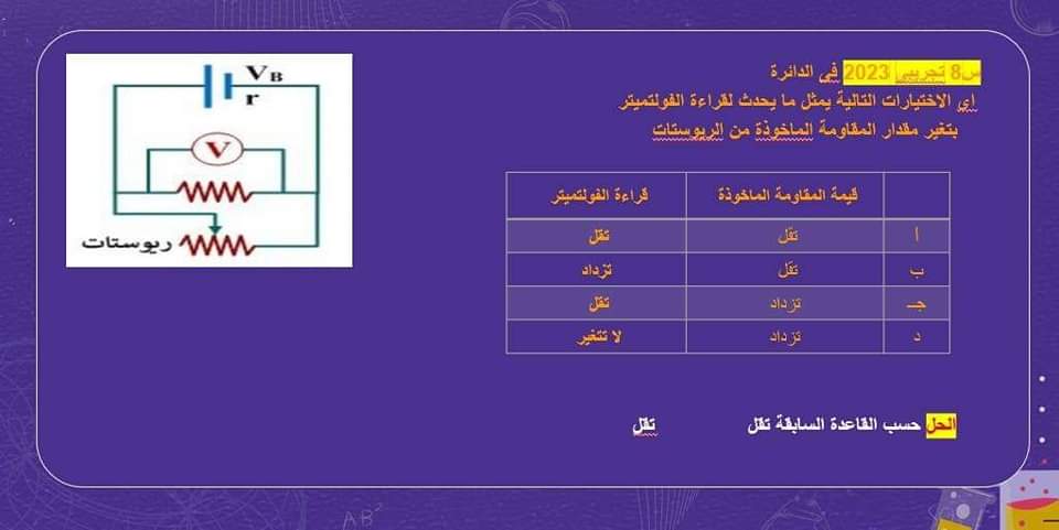 أهم توقعات أسئلة امتحان الفيزياء للثانوية العامة بالإجابات من جريدة اليوم السابع لن يخرج عنها الامتحان