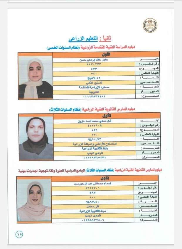 بالإسم ورقم الجلوس نتيجة الدبلومات الفنية التجارية والصناعية والزراعية 2024 - اخبار التعليم