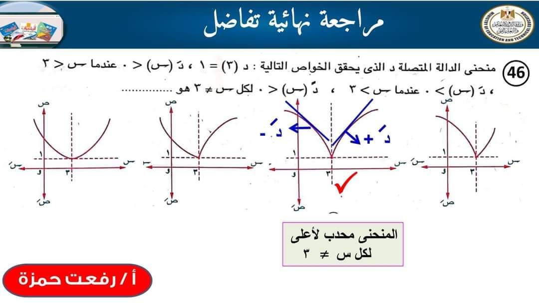 توقعات الوزارة في التفاضل والتكامل للثانوية العامة 2024 بالاجابات