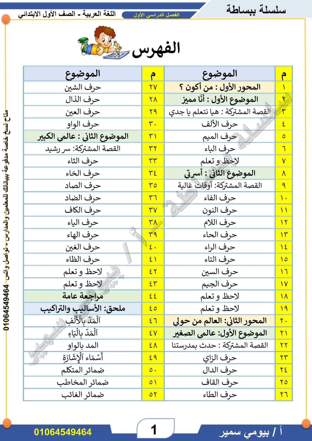 اقوى ملزمة شرح وتدريبات اللغة العربية الصف الاول الابتدائي الترم الاول 2025 - تحميل مذكرات اللغة العربية