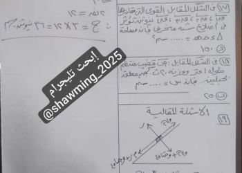 حل امتحان الاستاتيكا ثانوية عامة دور اول ٢٠٢٤