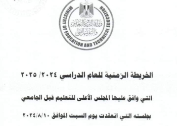 الخطة الزمنية الجديدة للعام الدراسي 2024 - 2025