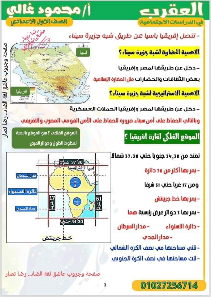 شرح الدرس الاول دراسات اجتماعية الصف الاول الاعدادي الترم الاول 2025