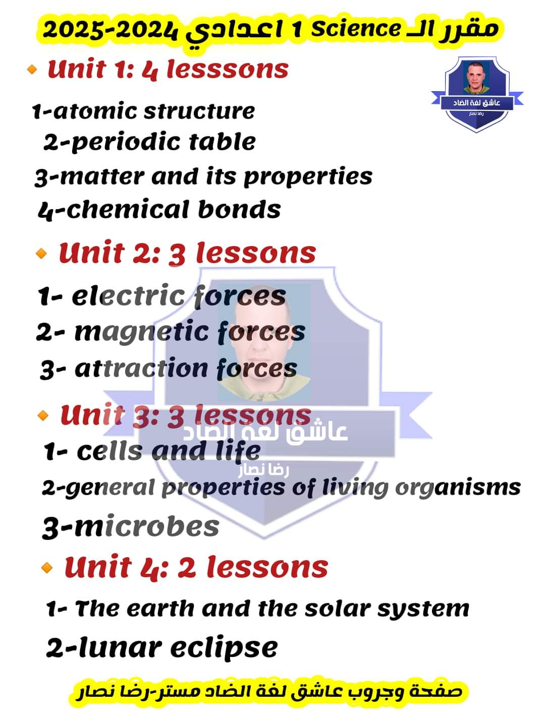 شرح الدرس الاول science ساينس الصف الاول الاعدادي الترم الاول 2025