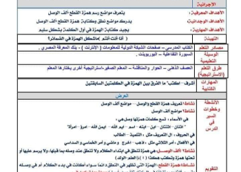 طريقة تحضير اللغة العربية للصف الاول الاعدادي نظام جديد 2025