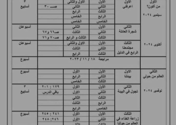 توزيع منهج متعدد التخصصات وتوكاتسو للصفوف الأولية الصف الاول والثاني والثالث الابتدائي الترم الاول 2025