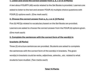 مواصفات الورقة الامتحانية لمادة اللغة الإنجليزية شهر اكتوبر 2024 الصف الاول الاعدادي